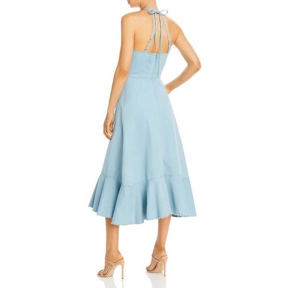 Cinq a Sept Women's Audrey Sleeveless Denim Long Midi Dress Blue - Picture 7 of 12